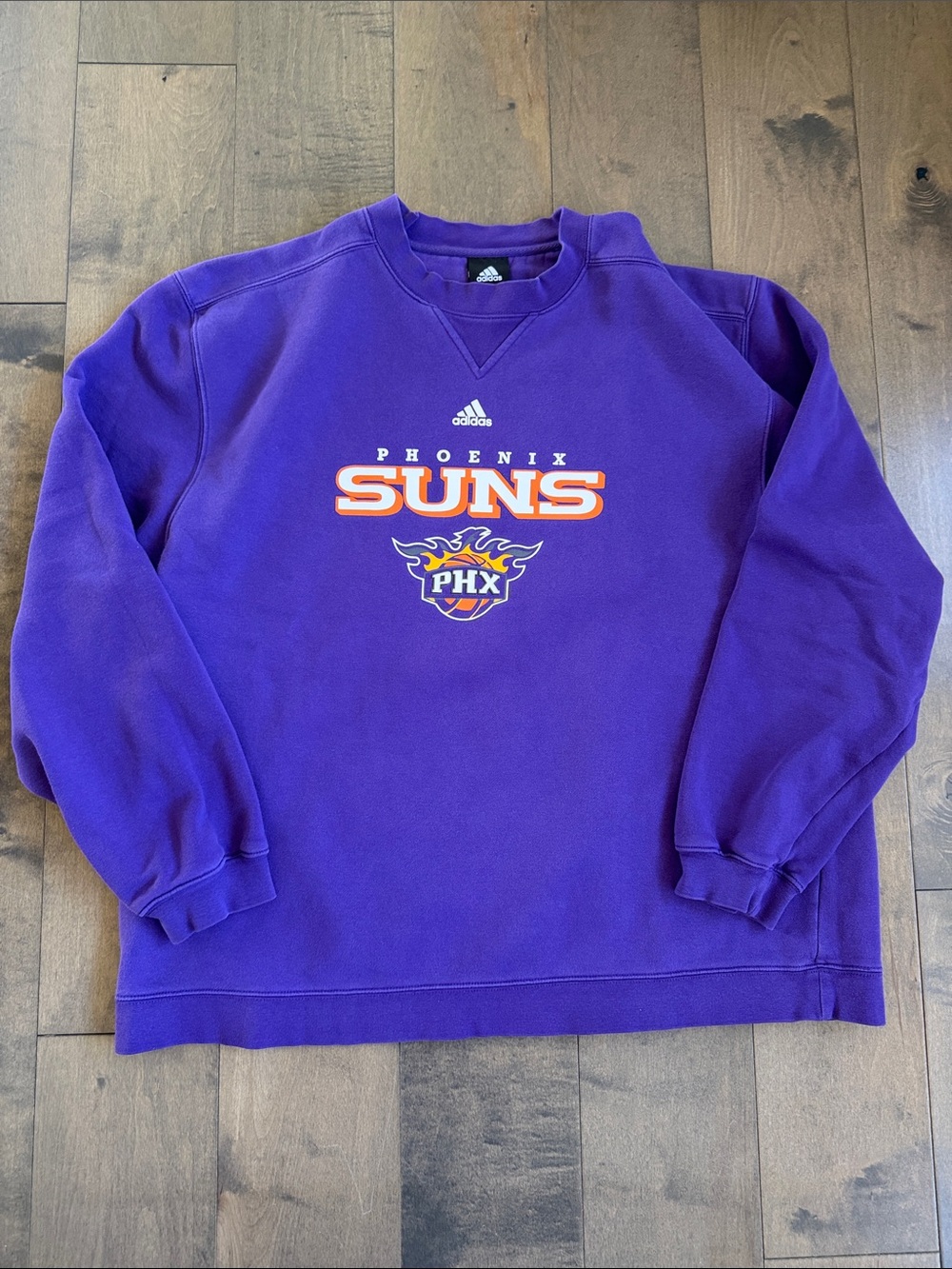 Vintage Phoenix Suns Adidas Steve Nash Purple Crewneck Sweatshirt Y2K XL